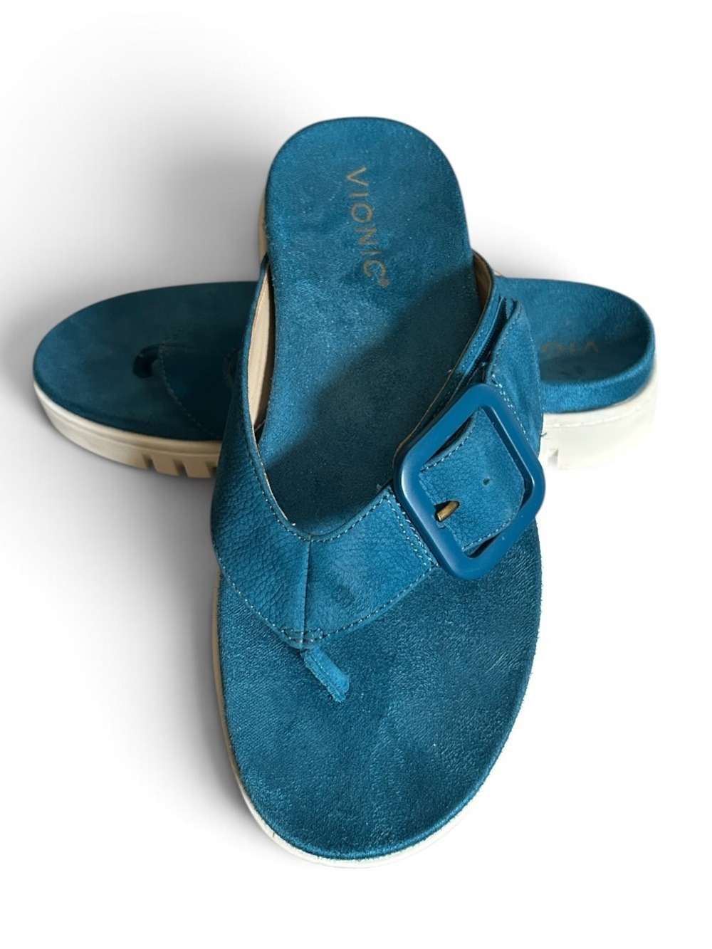 Vionic Uptown Marin Celestial Nubuck Sandals Teal Size 6